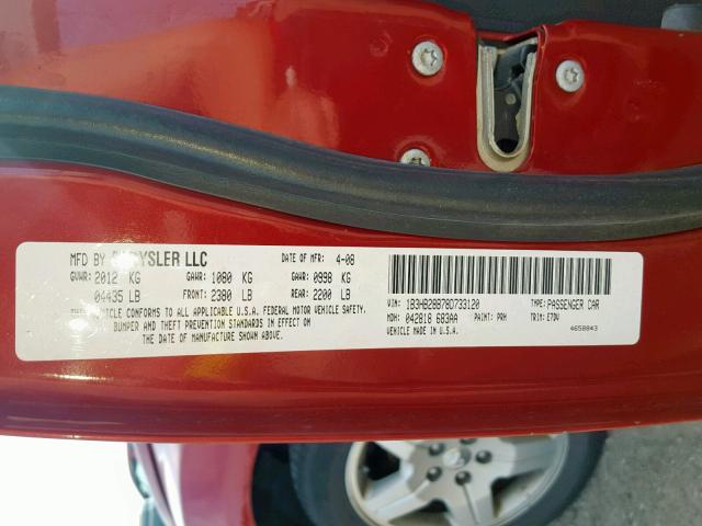 1B3HB28B78D733120 - 2008 DODGE CALIBER RED photo 10