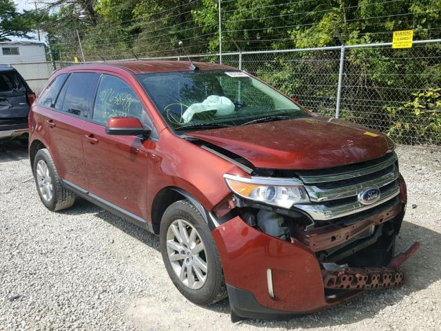 2FMDK3JC7EBA33049 - 2014 FORD EDGE SEL RED photo 1