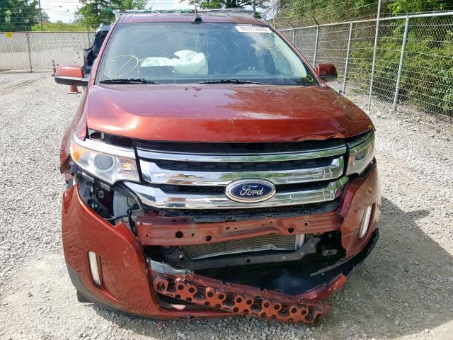 2FMDK3JC7EBA33049 - 2014 FORD EDGE SEL RED photo 9