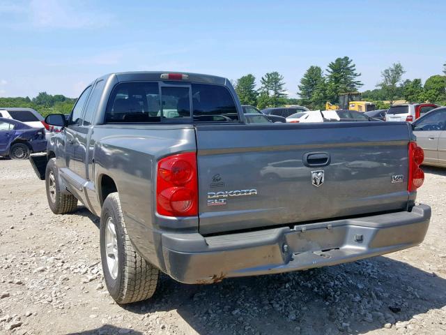 1D7HW42N85S331153 - 2005 DODGE DAKOTA SLT GRAY photo 3