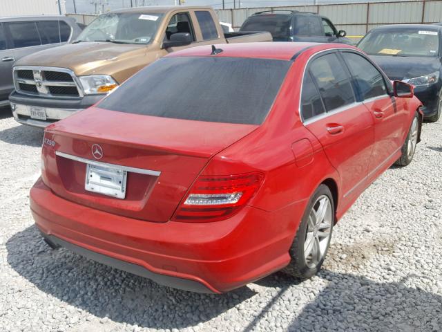 WDDGF4HB5EG224878 - 2014 MERCEDES-BENZ C 250 RED photo 4