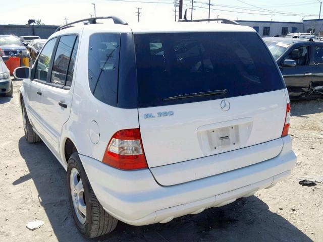 4JGAB57E33A421413 - 2003 MERCEDES-BENZ ML 350 WHITE photo 3