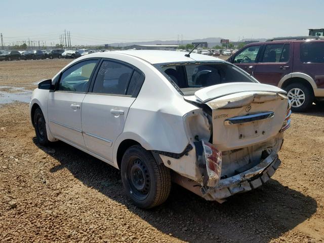 3N1AB6AP9CL725152 - 2012 NISSAN SENTRA 2.0 WHITE photo 3