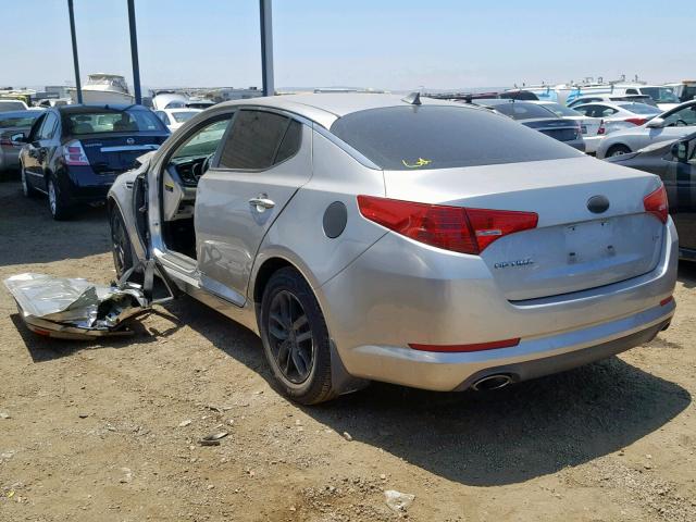 KNAGM4A77D5381406 - 2013 KIA OPTIMA LX SILVER photo 3