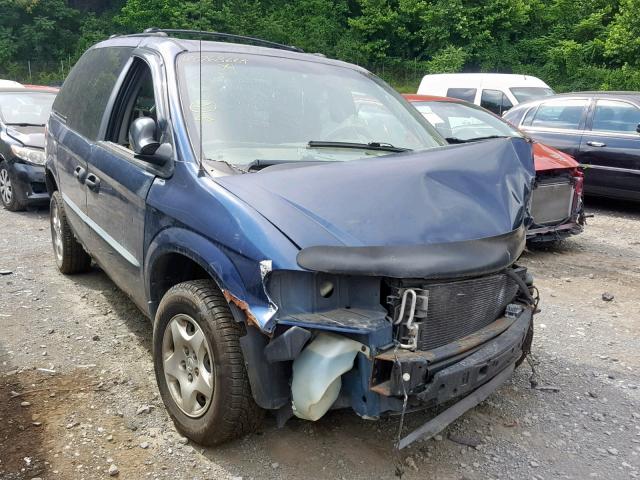 1B4GP25392B525863 - 2002 DODGE CARAVAN SE BLUE photo 1