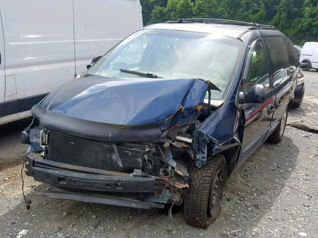 1B4GP25392B525863 - 2002 DODGE CARAVAN SE BLUE photo 2