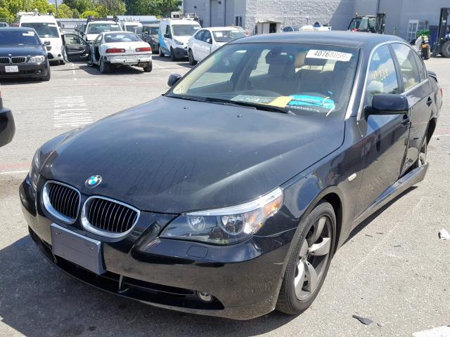 WBANE53537CW62818 - 2007 BMW 525 I BLACK photo 2