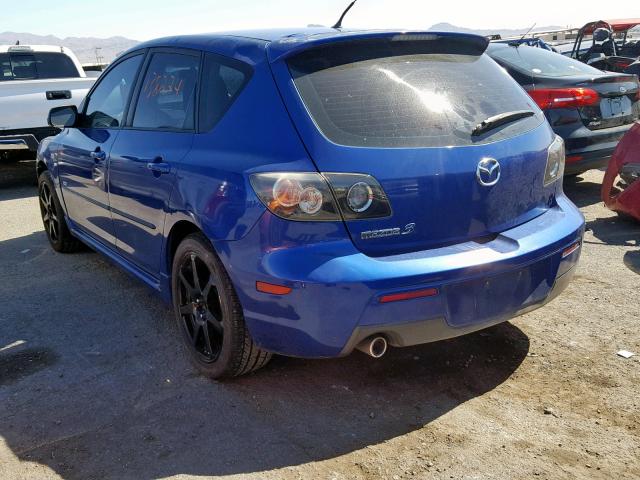 JM1BK343581785436 - 2008 MAZDA 3 HATCHBAC BLUE photo 3