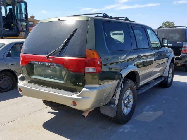 JA4LS31P3WP033931 - 1998 MITSUBISHI MONTERO SP GREEN photo 4