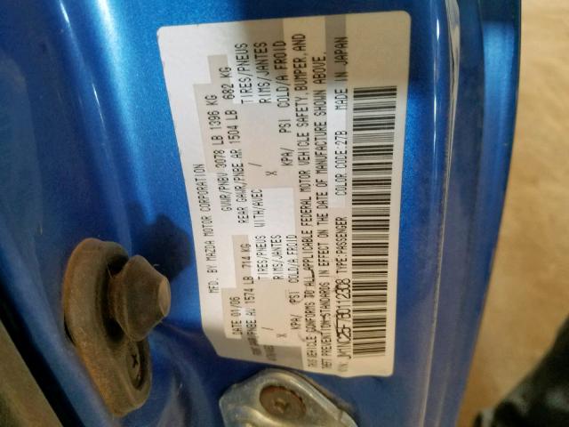 JM1NC25F760112308 - 2006 MAZDA MX-5 MIATA BLUE photo 10