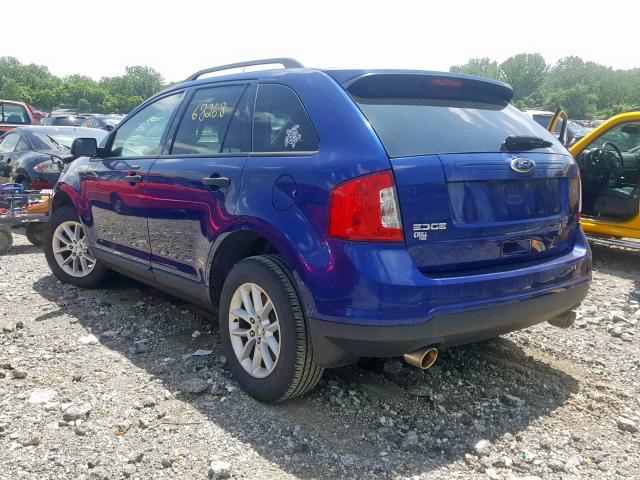 2FMDK3GC7DBB98220 - 2013 FORD EDGE SE BLUE photo 3