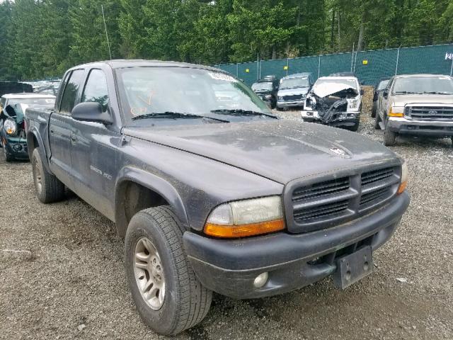 1B7HG38N32S713580 - 2002 DODGE DAKOTA QUA GRAY photo 1