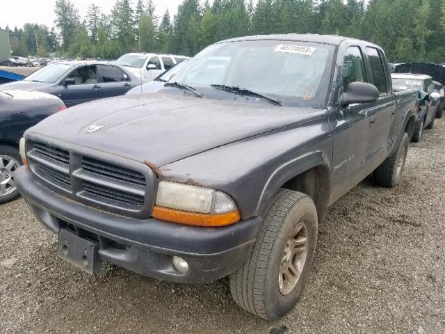 1B7HG38N32S713580 - 2002 DODGE DAKOTA QUA GRAY photo 2