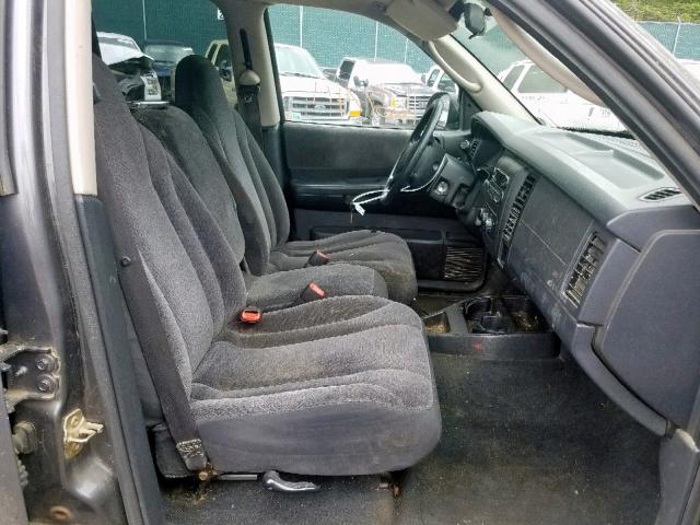 1B7HG38N32S713580 - 2002 DODGE DAKOTA QUA GRAY photo 5