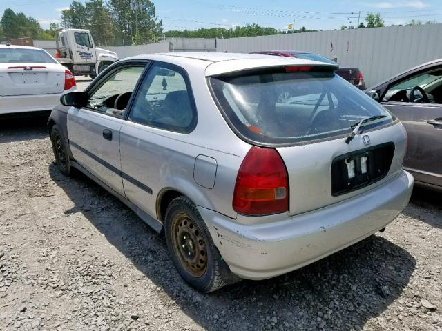 2HGEJ6440VH100817 - 1997 HONDA CIVIC DX SILVER photo 3