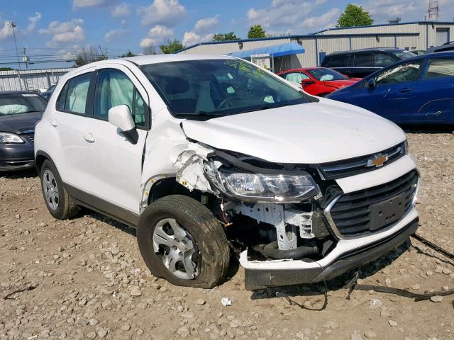 KL7CJKSB6JB701133 - 2018 CHEVROLET TRAX LS WHITE photo 1