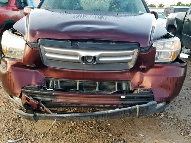 5FNYF28318B013039 - 2008 HONDA PILOT SE PURPLE photo 9