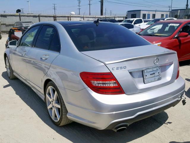 WDDGF4HB3EG237631 - 2014 MERCEDES-BENZ C 250 SILVER photo 3