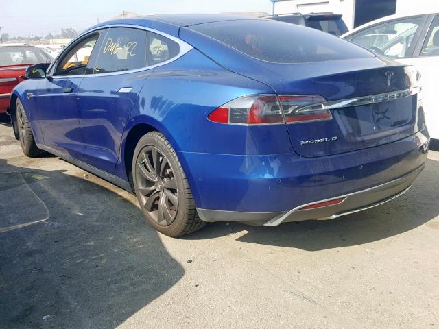 5YJSA1E22FF109673 - 2015 TESLA MODEL S أزرق صورة 3