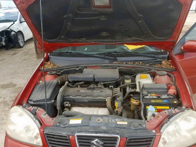 KL5JD56Z95K231928 - 2005 SUZUKI FORENZA S RED photo 7