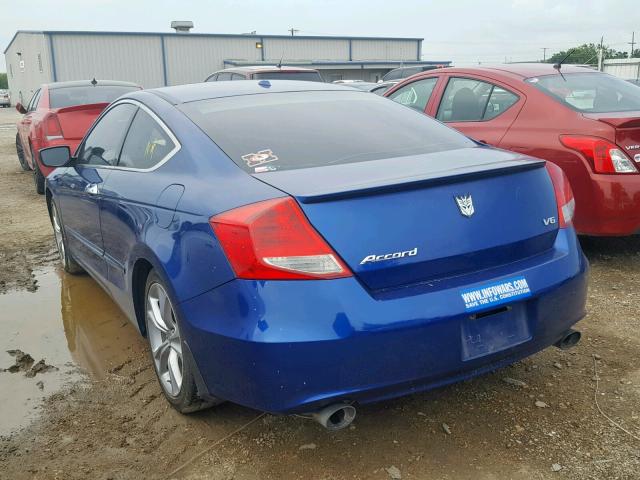 1HGCS2B80BA000536 - 2011 HONDA ACCORD EXL BLUE photo 3