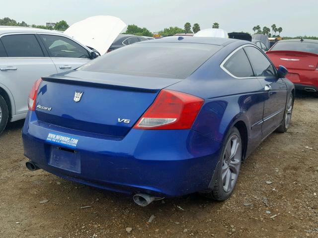 1HGCS2B80BA000536 - 2011 HONDA ACCORD EXL BLUE photo 4