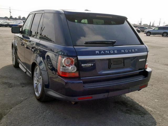 SALSK2D40DA805159 - 2013 LAND ROVER RANGE ROVE BLUE photo 3