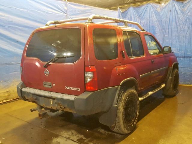 5N1ED28YX2C536094 - 2002 NISSAN XTERRA XE RED photo 4