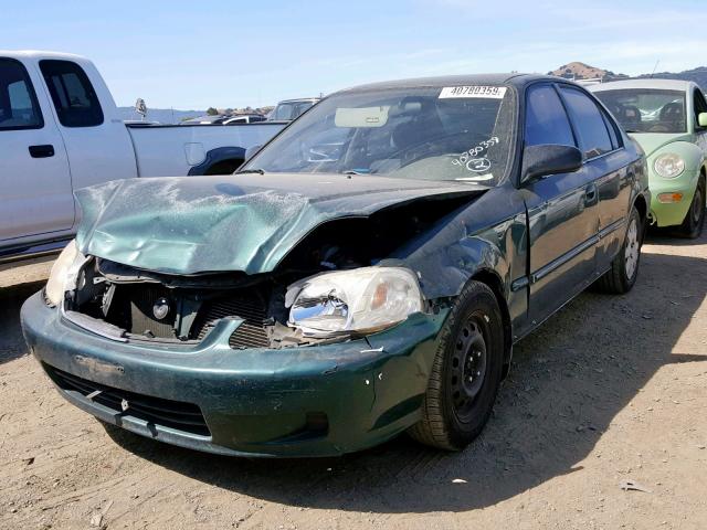 2HGEJ6611YH561175 - 2000 HONDA CIVIC BASE GREEN photo 2