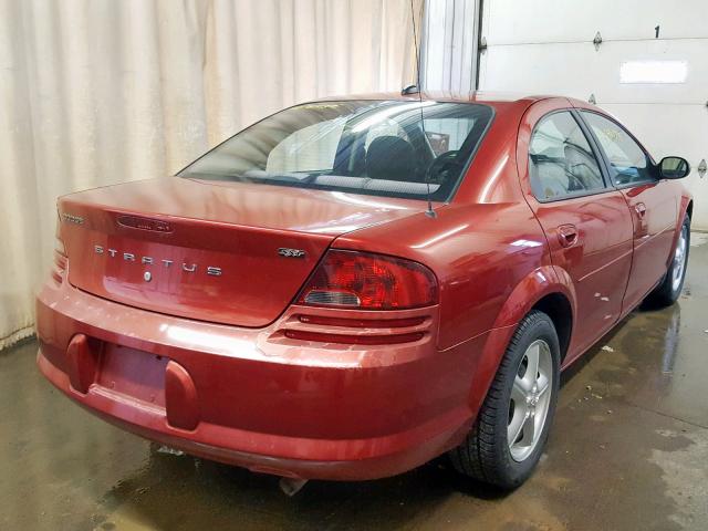 1B3EL46R25N664449 - 2005 DODGE STRATUS SX RED photo 4