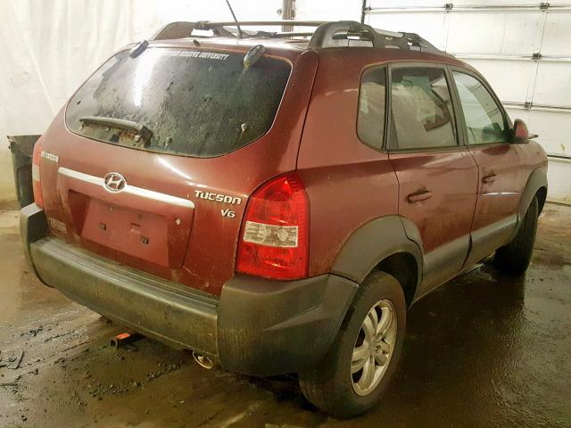 KM8JN12D77U616501 - 2007 HYUNDAI TUCSON SE MAROON photo 4