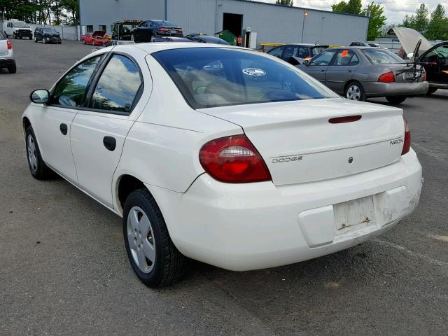 1B3ES26C15D167434 - 2005 DODGE NEON BASE WHITE photo 3