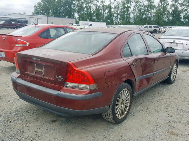 YV1RS58D312034679 - 2001 VOLVO S60 2.4T MAROON photo 4