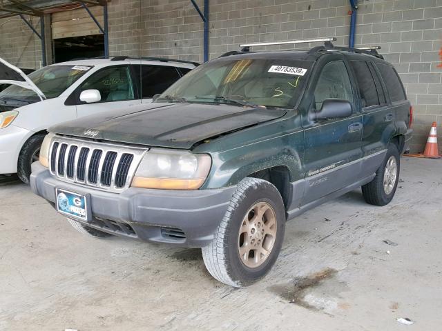 1J4GX48SX1C564983 - 2001 JEEP GRAND CHER GREEN photo 2