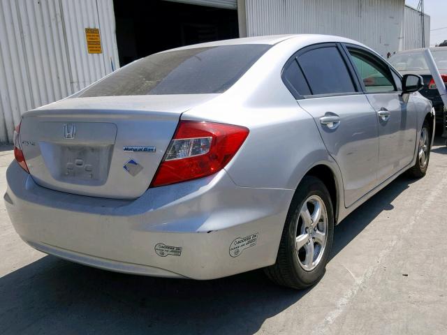 19XFB5F58CE002367 - 2012 HONDA CIVIC NATU SILVER photo 4