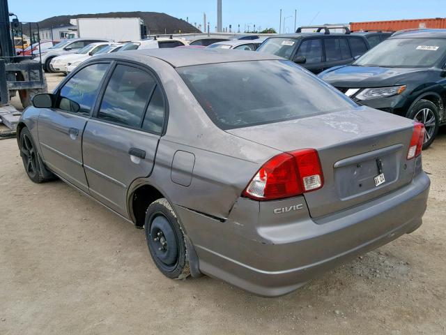 2HGES16475H580724 - 2005 HONDA CIVIC DX SILVER photo 3