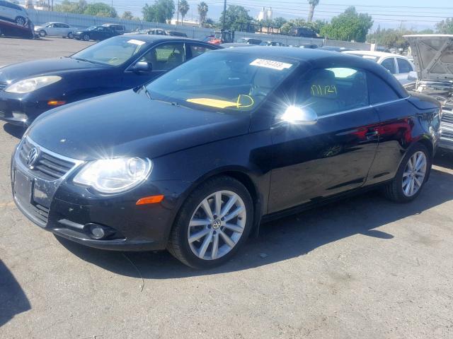 WVWDA71F17V016344 - 2007 VOLKSWAGEN EOS 2.0T S BLACK photo 2