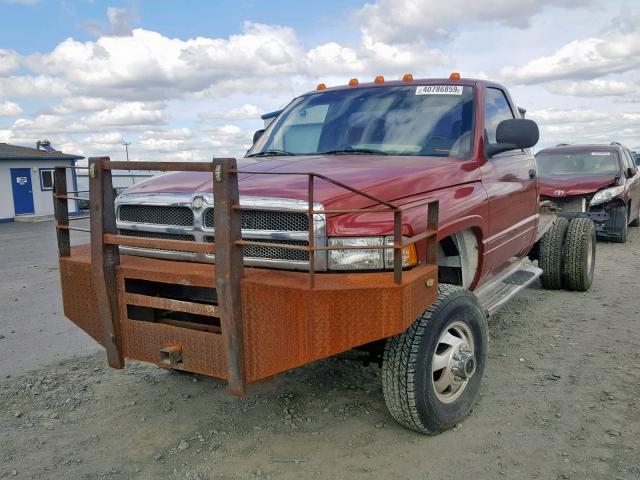 1B6MC36C8SS302238 - 1995 DODGE RAM 3500 RED photo 2