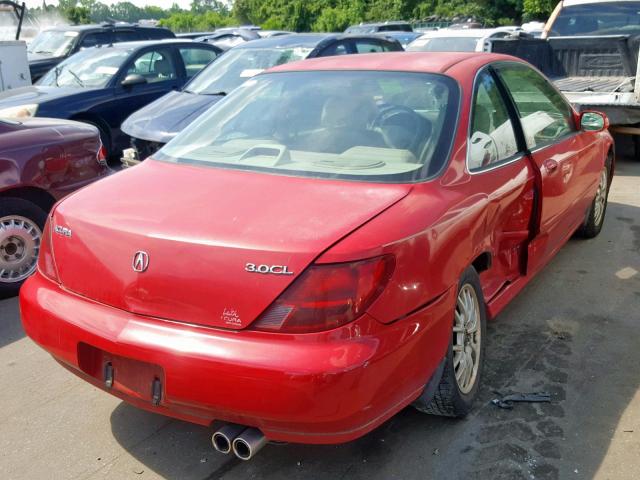 19UYA2250XL010123 - 1999 ACURA 3.0CL RED photo 4