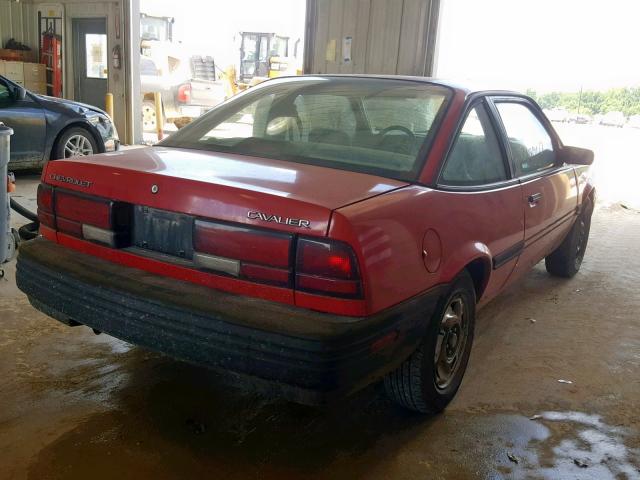 1G1JC14GXM7208899 - 1991 CHEVROLET CAVALIER V RED photo 4