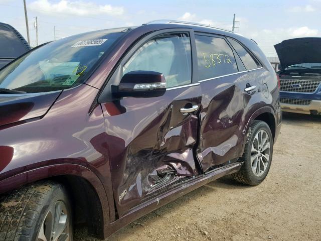 5XYKWDA73FG565646 - 2015 KIA SORENTO SX BURGUNDY photo 10