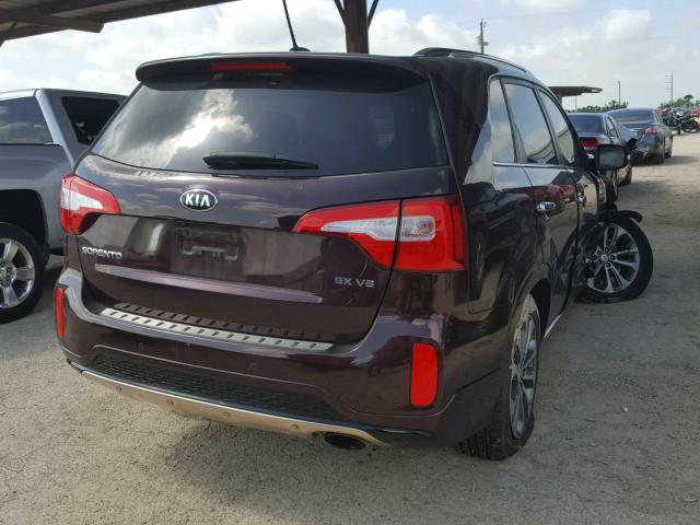 5XYKWDA73FG565646 - 2015 KIA SORENTO SX BURGUNDY photo 4