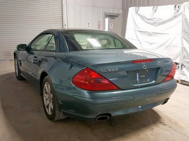 WDBSK75F93F059508 - 2003 MERCEDES-BENZ SL 500R BLUE photo 3