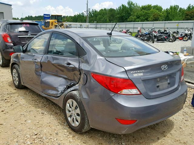 KMHCT4AE2HU239085 - 2017 HYUNDAI ACCENT SE GRAY photo 3