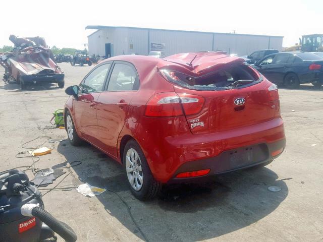 KNADM5A35D6212324 - 2013 KIA RIO LX RED photo 3