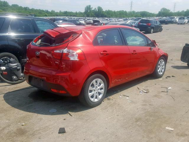 KNADM5A35D6212324 - 2013 KIA RIO LX RED photo 4