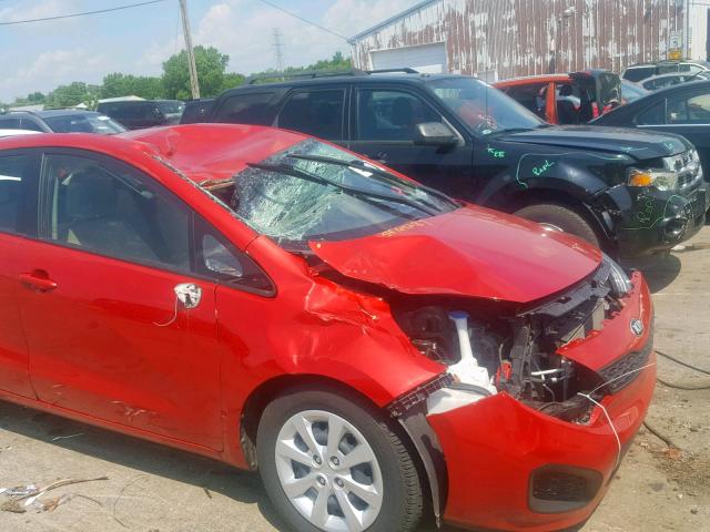 KNADM5A35D6212324 - 2013 KIA RIO LX RED photo 9