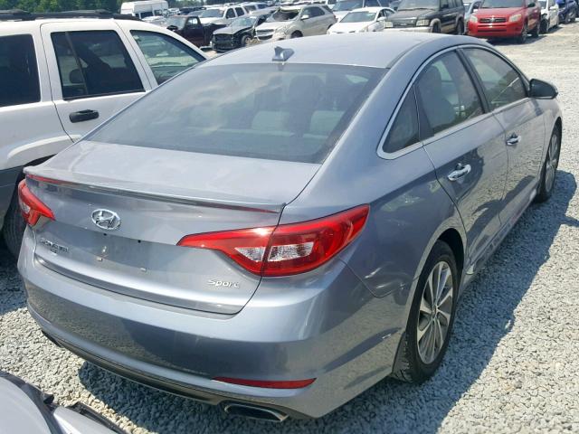 5NPE34AF3FH217593 - 2015 HYUNDAI SONATA SPO SILVER photo 4