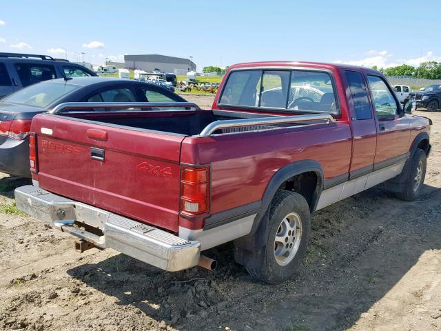 1B7GG23Y2TS528302 - 1996 DODGE DAKOTA MAROON photo 4