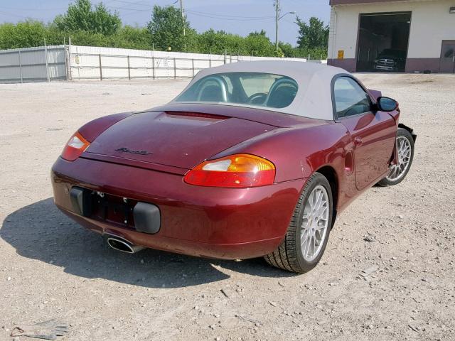 WP0CA2980WU626048 - 1998 PORSCHE BOXSTER BURGUNDY photo 4